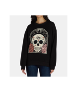 Sugar Skull Women&#39;s Graphic Long Sleeves Sweatshirt Black Soot Size S (4-6) - $397.62 MXN