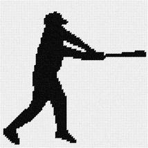 Pepita Needlepoint Canvas: Baseball Player Silhouette, 7&quot; x 7&quot; - £39.87 GBP+