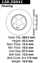 Centric Parts 120.35041 Premium Brake Rotor with E-Coating - $42.99