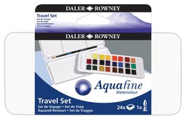 Daler-Rowney Aquafine Watercolor Paint Half Pan Travel Set-24/Pkg (Pack of 1) - $1,887.32 MXN