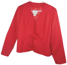 Vintage Pykettes Womens size 14 Lined Blazer Jacket Red Asian Style Career - £10.07 GBP