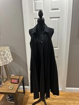 Elie Tahari Black Sleeveless Pleated Dress with Collar and Belt - $55.44