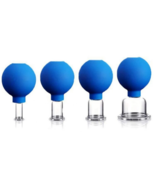 4 Pieces Glass Cupping Set Glass Silicone Massage Vacuum Cupping Cups - £17.82 GBP
