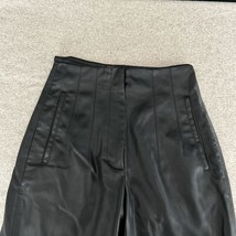 Zara Faux Leather Pants Womens XS Pleated Black Pockets - $23.51