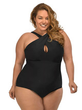 LYSA Women&#39;s Plus Size 1X Black Halter UPF 50+ One Piece Swimsuit NWT - $20.69