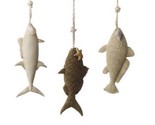 Midwest-CBK Christmas Ornaments Brown Resin Fish Set of 3 - £8.74 GBP