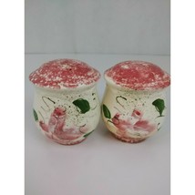 Ceramic Art pink green white Salt and Pepper Shakers 4&quot; - £3.85 GBP