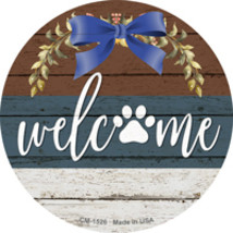 Welcome Paw Wreath Novelty Circle Coaster Set of 4 - £15.94 GBP