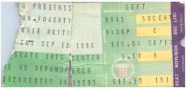 Bonnie Raitt John Fogerty Ticket Stub September 13 1986 Garden State Art... - £13.61 GBP