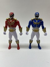 Power Rangers Super Megaforce Blue & Red Ranger 2 Figure Lot Bandai 2013 - $11.88