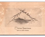 Easter Greetings and Good Wishies Landscape Pussy Willows DB Postcard H29 - £2.33 GBP