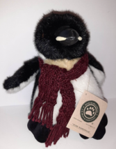 Boyd’s Bears Tuxie Waddlewalk Black &amp; White Penguin Maroon Scarf w/Tags 8&quot; - £11.09 GBP