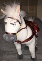 Disney Store 15&quot; Tall MAXIMUS Plush Horse Rapunzel Movie Tangled White w... - £11.15 GBP