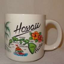 Aloha Hawaii Islands Coffee Mug 10 oz Cup  Rainbow Ceramic Hand Painted 1986 - £16.06 GBP