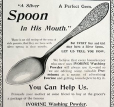 Ivorine Washing Powder 1894 Advertisement Victorian Soap Silver Spoon ADBN1rr - $9.62