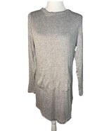 Any Body Women&#39;s Kangaroo-Pocket Sweater Dress XS Gray Crew Neck Long Sl... - £12.57 GBP