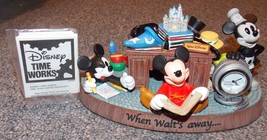 Disney Timeworks When Walt&#39;s Away Mickey Mouse Figurine Clock Brand New In Box - £118.41 GBP