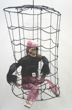Vintage Halloween Hanging Pirate in Cage Party Decoration Yard Prop - $129.00