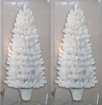 Vintage Style White Christmas Trees, Shabby Chic Half Wall Tree-Unlit 4.... - $89.00