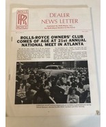 Rolls Royce Dealer News Letter Vintage Fall 1972 - $5.93