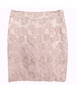 Banana Republic Pink Gold Metallic Floral Pencil Skirt Size 4 - $54.09 CAD