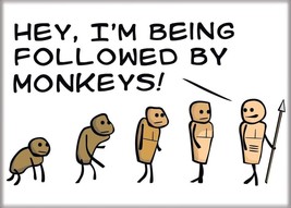 Cyanide &amp; Happiness Web Comic I&#39;m Being Followed By Monkeys! Refrigerator Magnet - £3.08 GBP