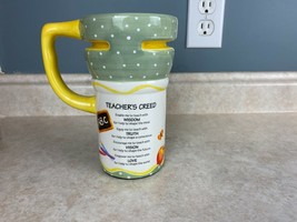 Ganz Teachers Creed Ceramic 16 Fluid Oz Coffee - Tea  Mug With Lid - $4.94