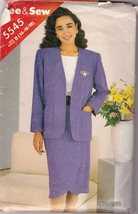 See And Sew Sewing Pattern 5545 Misses Suit Jacket Skirt Size 14 16 18 New - $9.99