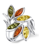 Sterling Silver Amber Branch Ring - $122.54 CAD