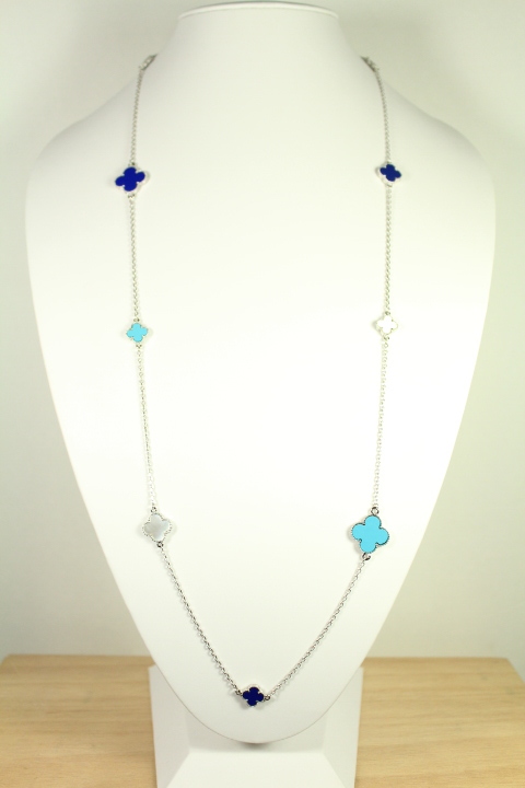 Silver Plated Turquoise Motif Necklace
