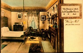 POSTCARD-ROOM In Which Joel Chandler Harris DIED- Wren&#39;s Nest, Atlanta, Ga BK43 - £4.66 GBP