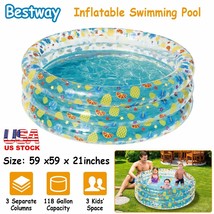 Kiddie Pool Inflatable Baby Swimming Blow Up Kid Pool 59&quot; x 21&quot; Portable Outdoor - £37.11 GBP