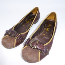 Miss Sixty Slip On Ballet Flat Shoes Sz 36 EU 6 US Leather Buckle Slip O... - $24.70