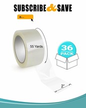 36 Rolls Of Carton Sealing Tape 2&quot; x 55 Yards Thickness 1.6 Mil - $96.58