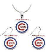MLB - Chicago Cubs 925 Sterling Silver Team Logo Necklace &amp; Earring Set - $54.50 CAD