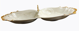 LENOX Shell Shaped 2 Section 15&quot; Divided Condiment Nut Candy Serving Dish - £9.38 GBP