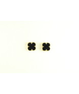 Mini Onyx Gold Plated Motif Earrings - $30.00