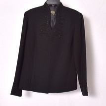 Studio 1 Petite Women s Black Beaded Blazer Size 10 P - $20.02