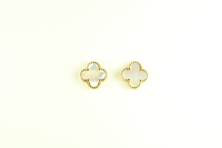 Primary image for Mini Gold Plated Mother Of Pearl Motif Earrings