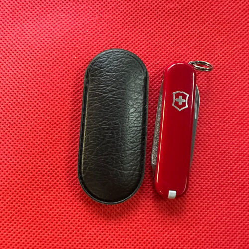 Primary image for Red Victorinox Escort Swiss Army Knife With Pouch, hunt, fish, hike, camp, EDC
