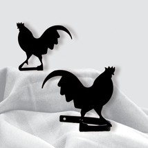 Wrought Iron Curtain Tie Backs Pair Of 2 Rooster Silhouette Window Treatments - £19.01 GBP