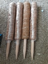 4 PCS Moss Poles, 17 inch Coco Coir Poles, Support Indoor Plants to Grow Upwards - £11.11 GBP