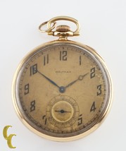 Waltham Colonial Series Open Face 14K Yellow Gold Pocket Watch 14s 19 Jewel - $1,819.23