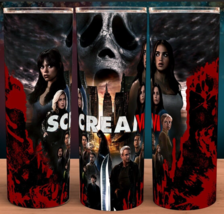 Scream Ghostface Halloween Black with Blood  Cup Tumbler 20oz with lid and straw - £14.91 GBP