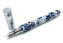 Fountain Pen Blue Sakura Water Mino Paper Magnet Cap medium nib without ink - $92.70+