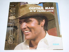 Elvis Presley Guitar Man 45 RPM Picture Sleeve Vintage 1981 RCA Label - £14.93 GBP