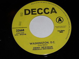 Jimmy Newman Washington D C 45 Rpm Record Vintage Decca Label - £15.17 GBP