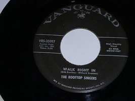 The Rooftop Singers Walk Right In Cool Water 45 Rpm Record Vanguard Label - $18.99