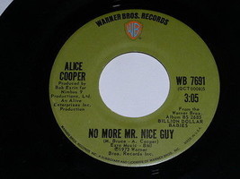 Alice Cooper No More Mr. Nice Guy 45 Rpm Record Vintage Warner Bros Label - £15.18 GBP