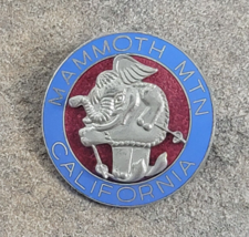 MAMMOTH Mountain Red Blue Ski Elephant Resort Vintage Lapel Hat Pin California - £10.38 GBP